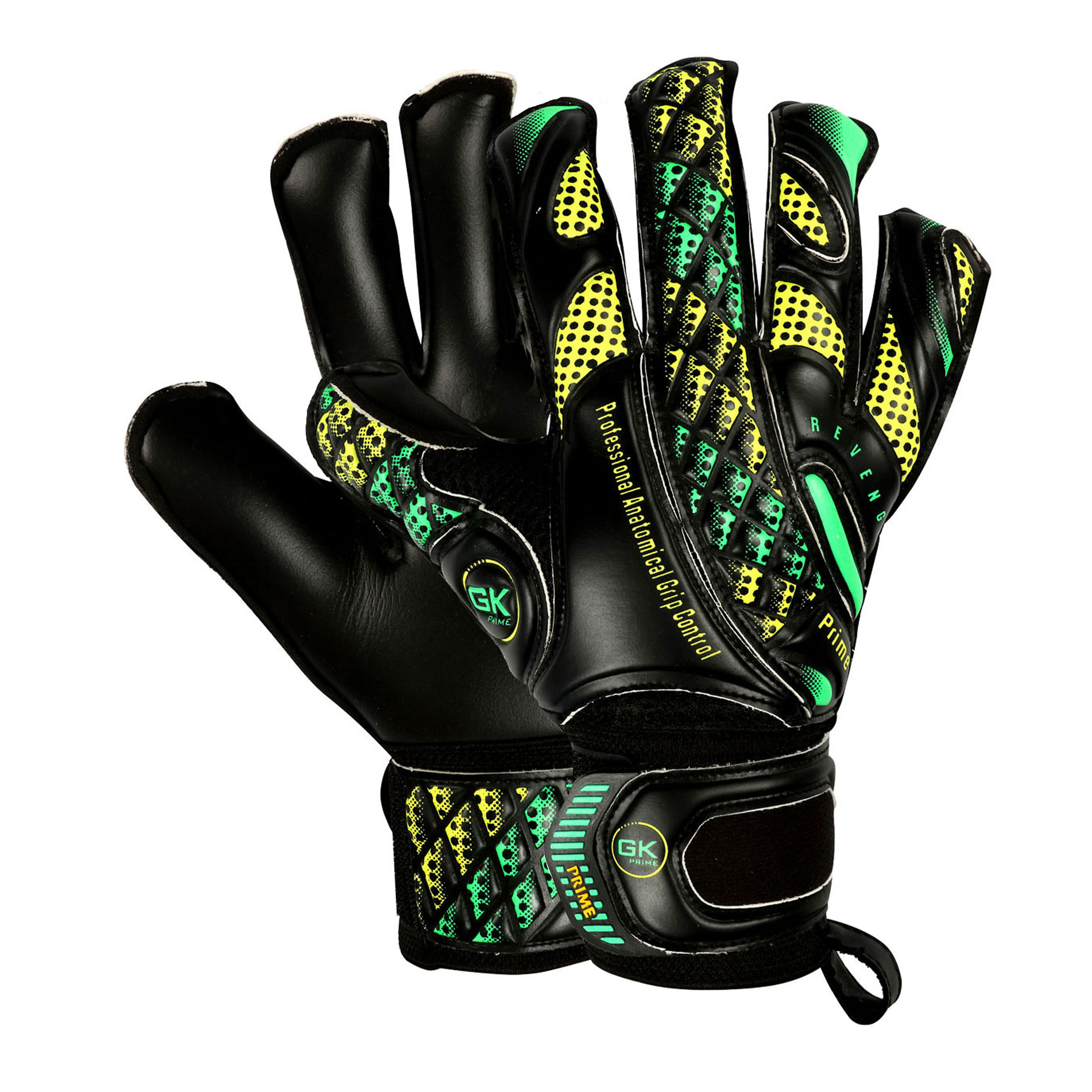 Football Goalkeeper Gloves  GK saver Cool Kids Black Gold Flat cut Size 4,5,6,7 